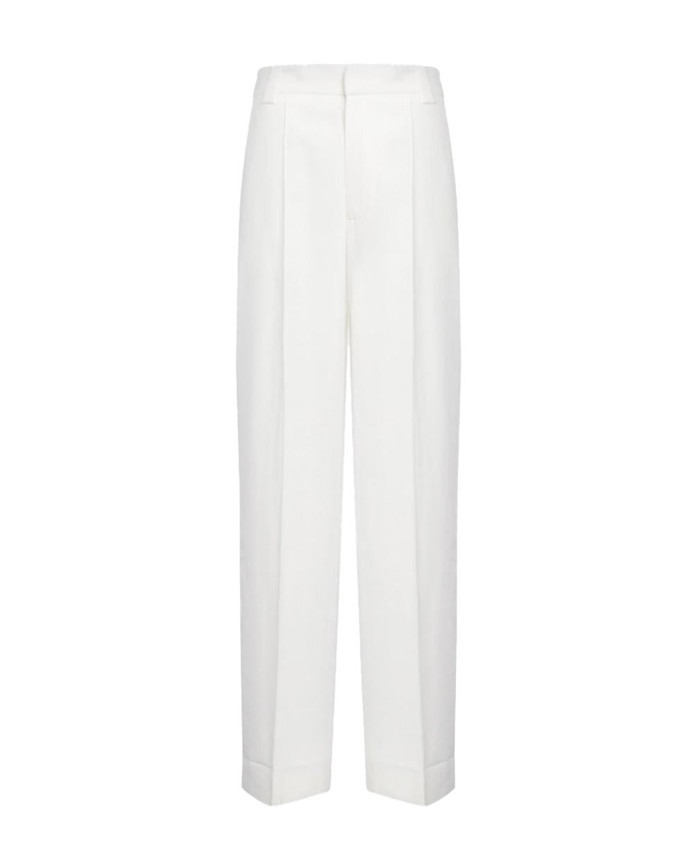 DONDUP Pantalone DONDUP donna Abby DP883IF0049D Bianco wide leg tasche vita regolare DP883IF0049D 001