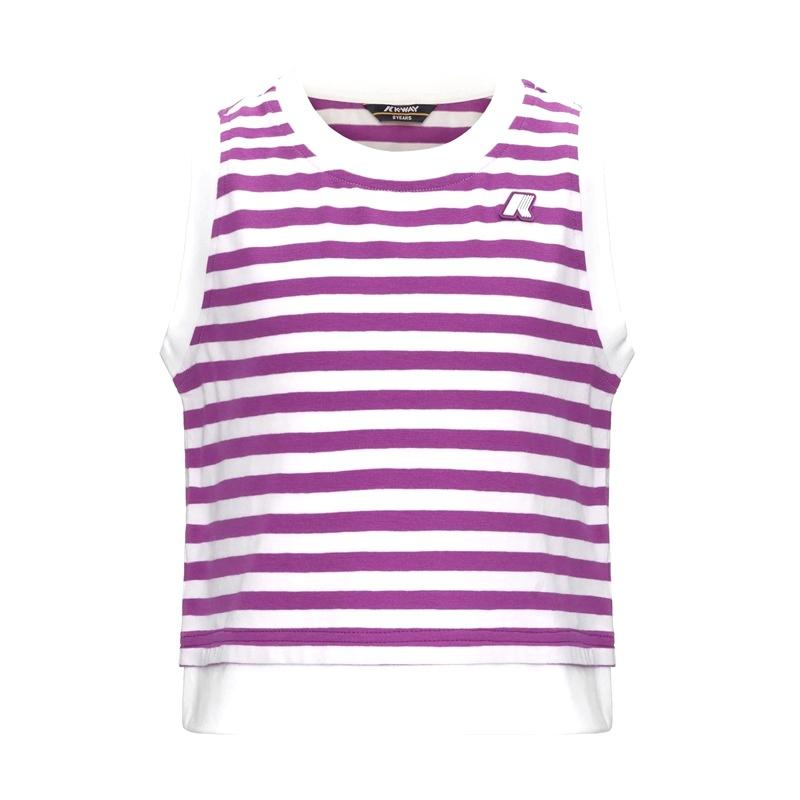 K-WAY Top K-Way Odelle K21362WR Viola righe bianche jersey senza maniche<BR/><BR/> K21362WR B0K