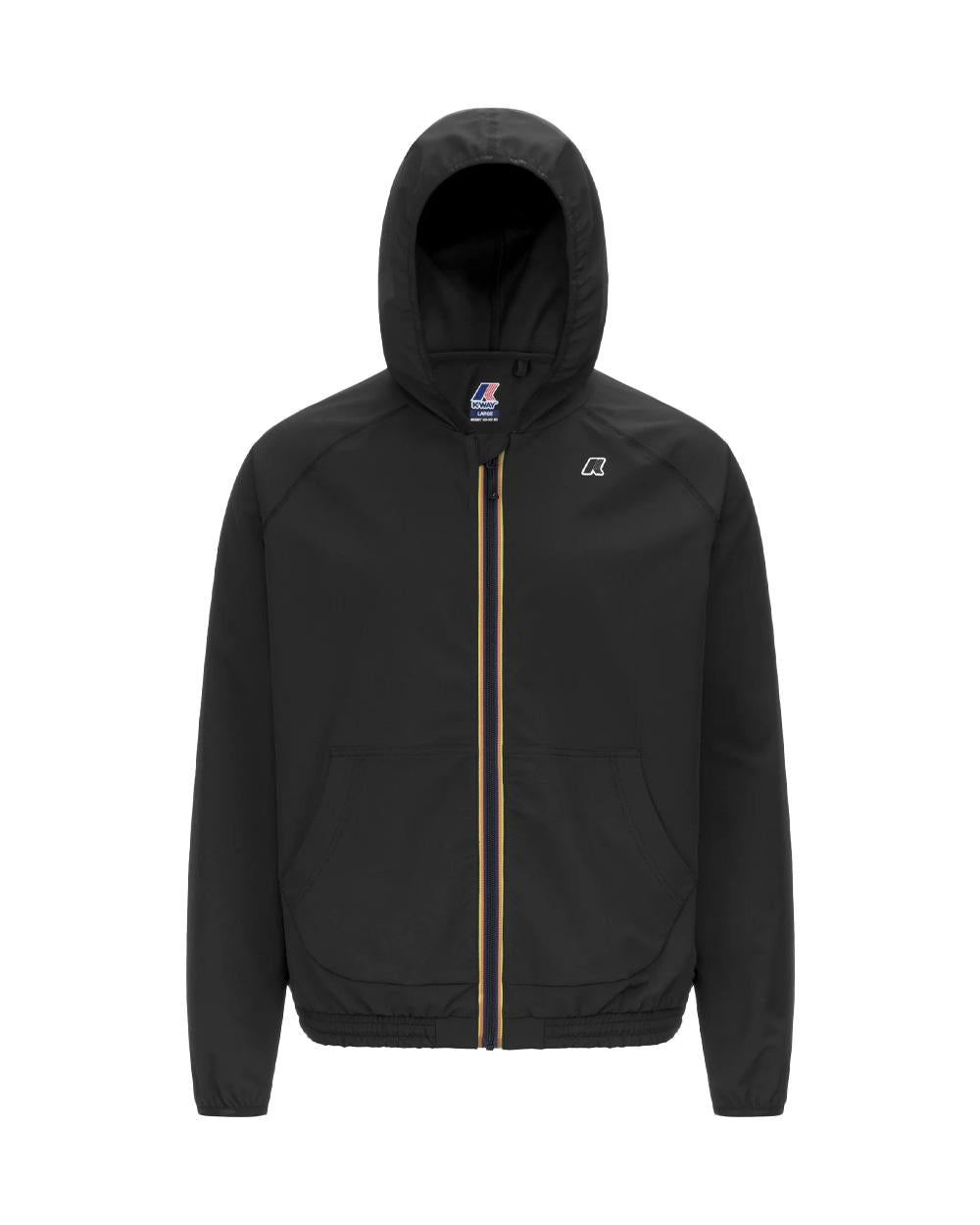 K-WAY Giubbino K-WAY uomo K8138RW SIA Nero cappuccio zip tasca logo poliestere K8138RW USY