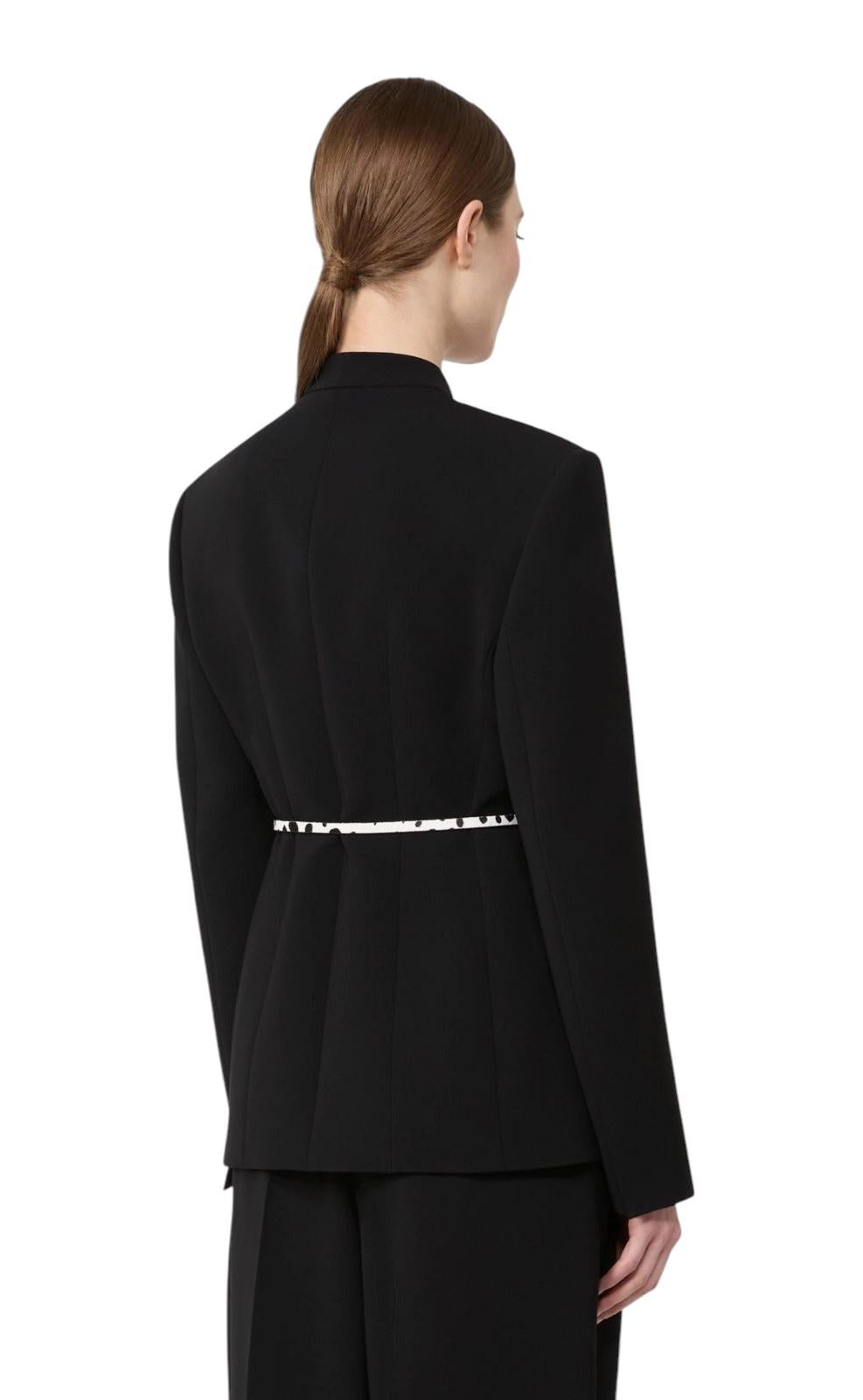 STUDIO Giacca Studio donna 604103650600001 Quinoa doppiopetto in cady con cintura Nero<BR/> 604103650600 001