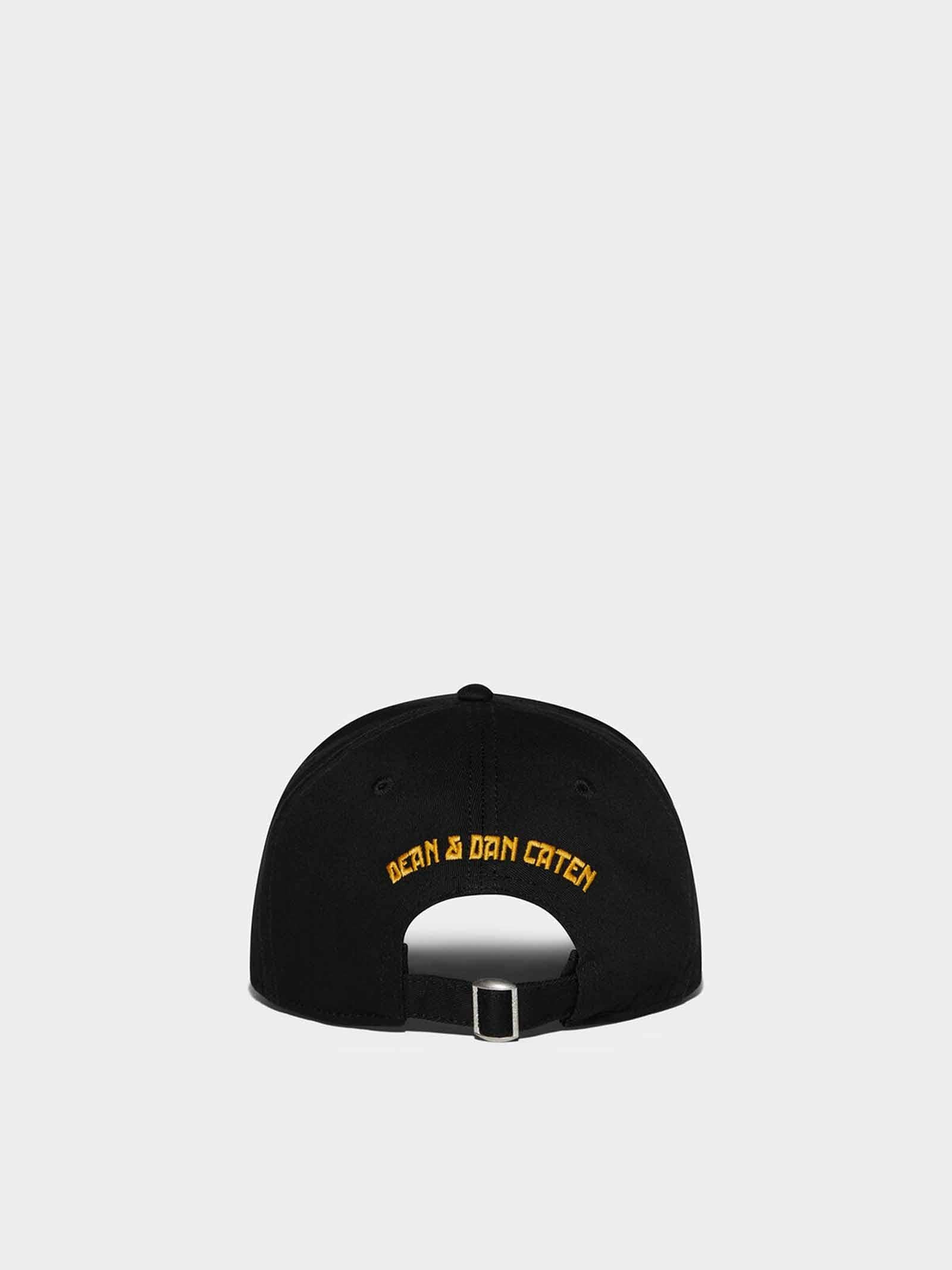 DSQUARED2 Cappello Dsquared2 uomo BCM068205C00012 nero patch BCM068205C00 012