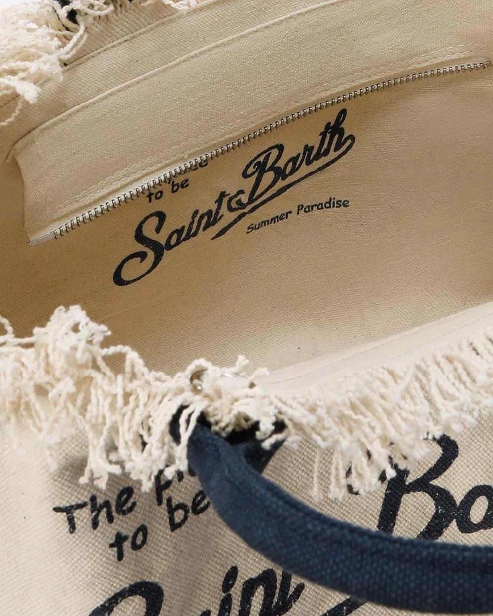 MC2 SAINT BARTH Borsa MC2 SAINT BARTH donna Colette COL000102564L Panna zip frange cotone logo COL000102564L 1160