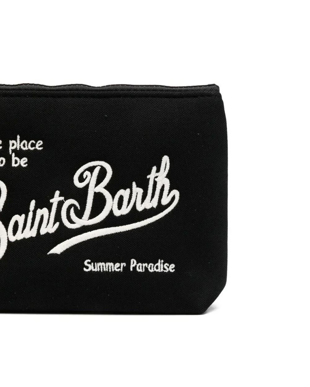 MC2 SAINT BARTH Pochette MC2 SAINT BARTH unisex Aline Piquet ALI000801265L Nera logo tinta unita cerniera ALI000801265L 00