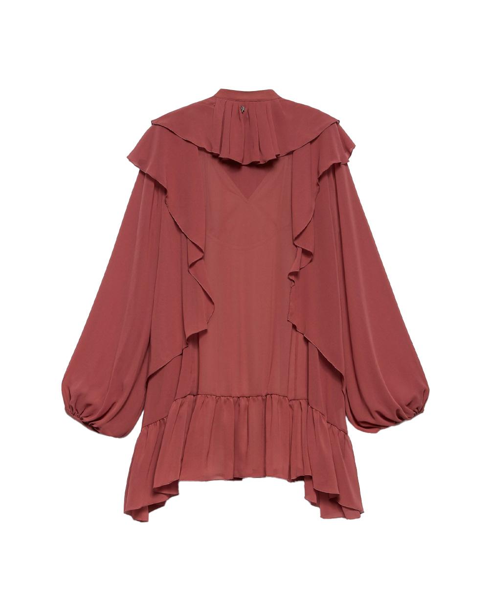 ANIYE BY Abito ANIYE BY TEODORA donna 185160 Rosa chemisier volant maniche lunghe 185160 02478