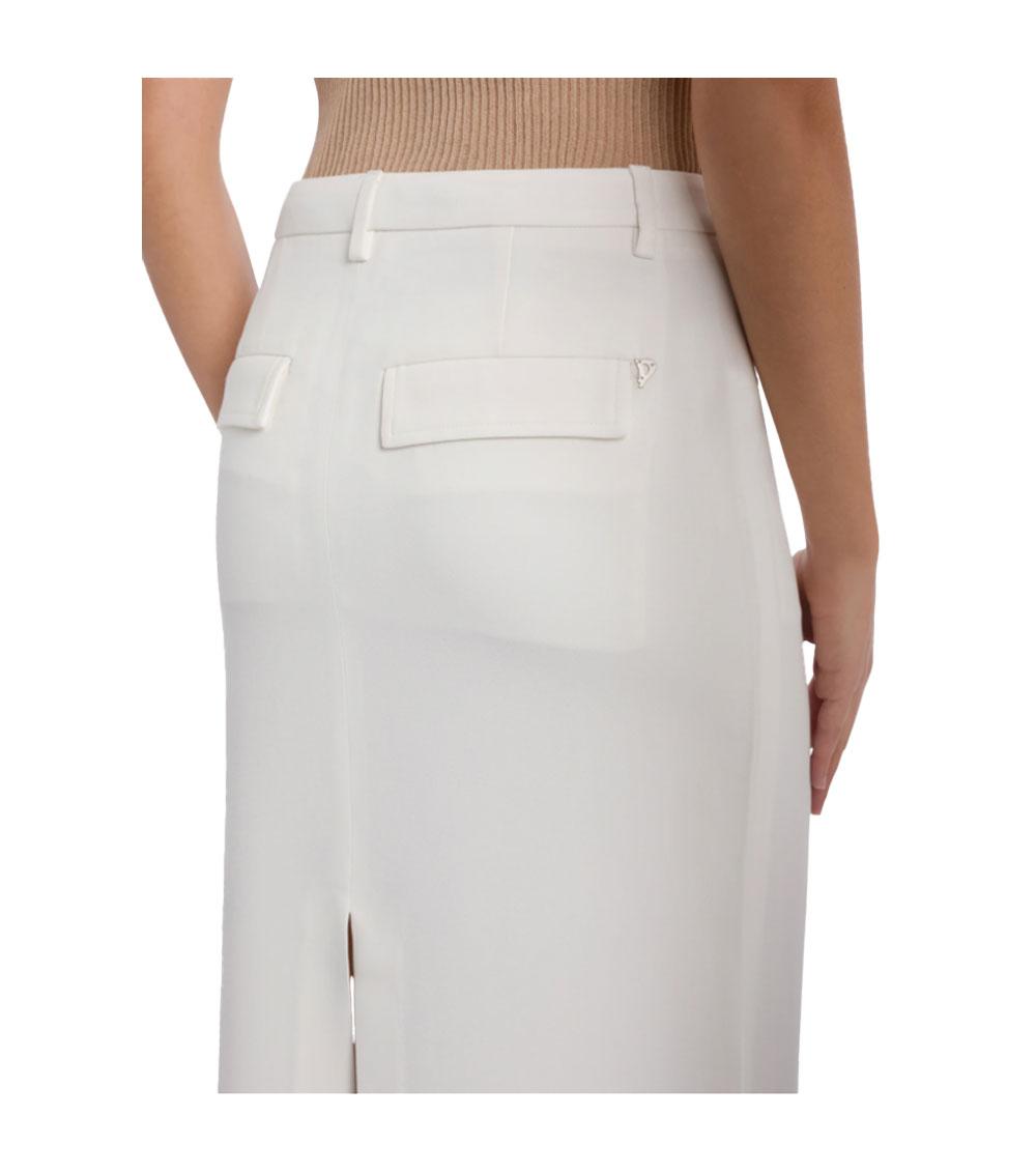 DONDUP Gonna Dondup donna G621IS0021D bianca midi crepe di viscosa<BR/> G621IS0021D 017