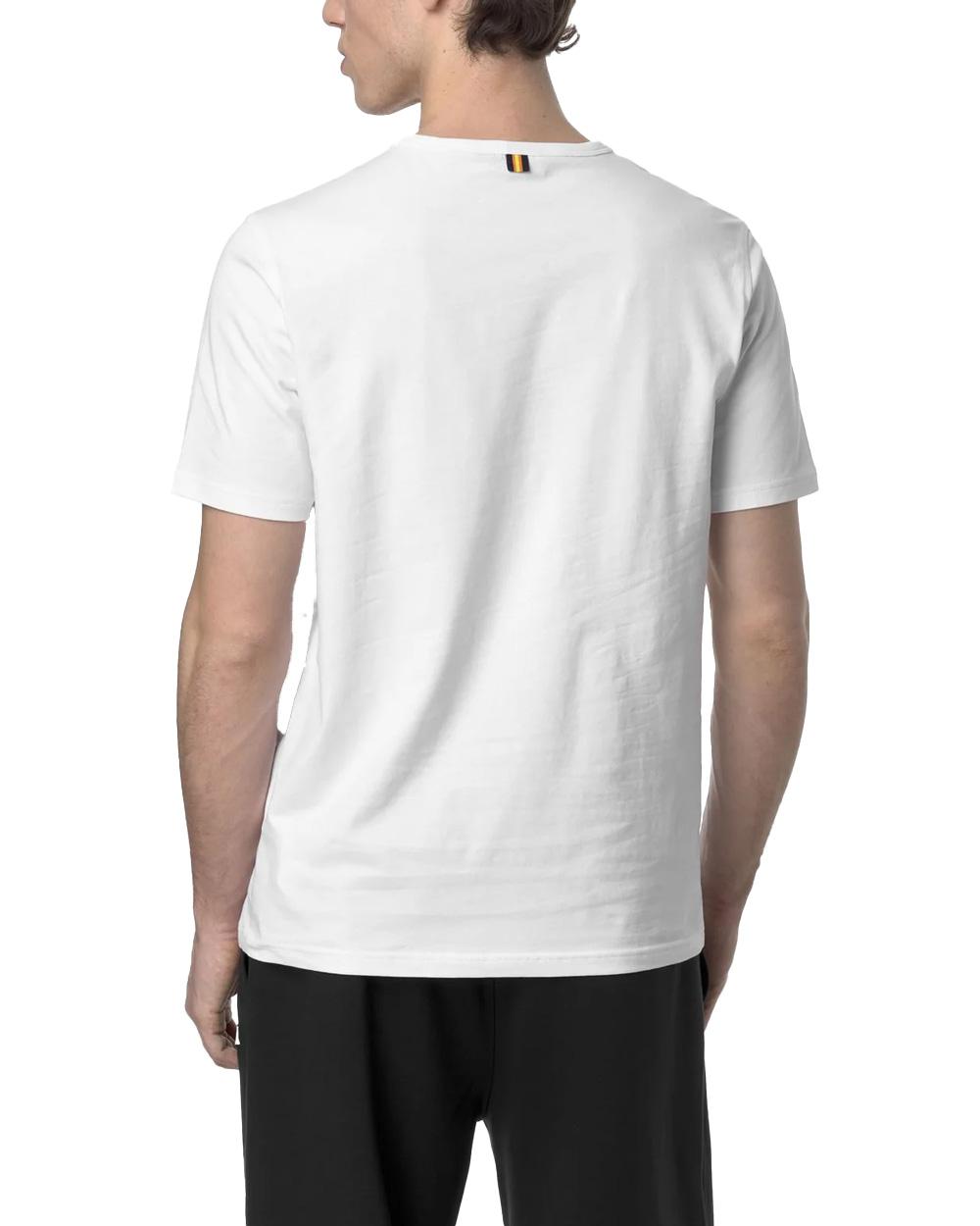 K-WAY T-shirt K-WAY uomo K71349W ADAME LIGHT STRETCH JERSEY Bianca fitting slim logo cotone<BR/> K71349W 001