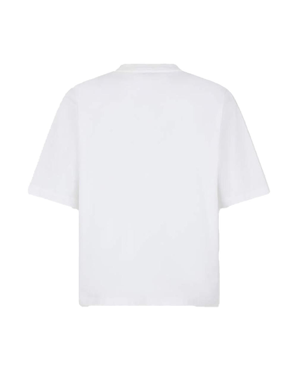 DSQUARED2 T-shirt DSQUARED2 uomo Monkey Business S74GD1557D20106 Bianca cotone loose girocollo patch S74GD1557D20106 964