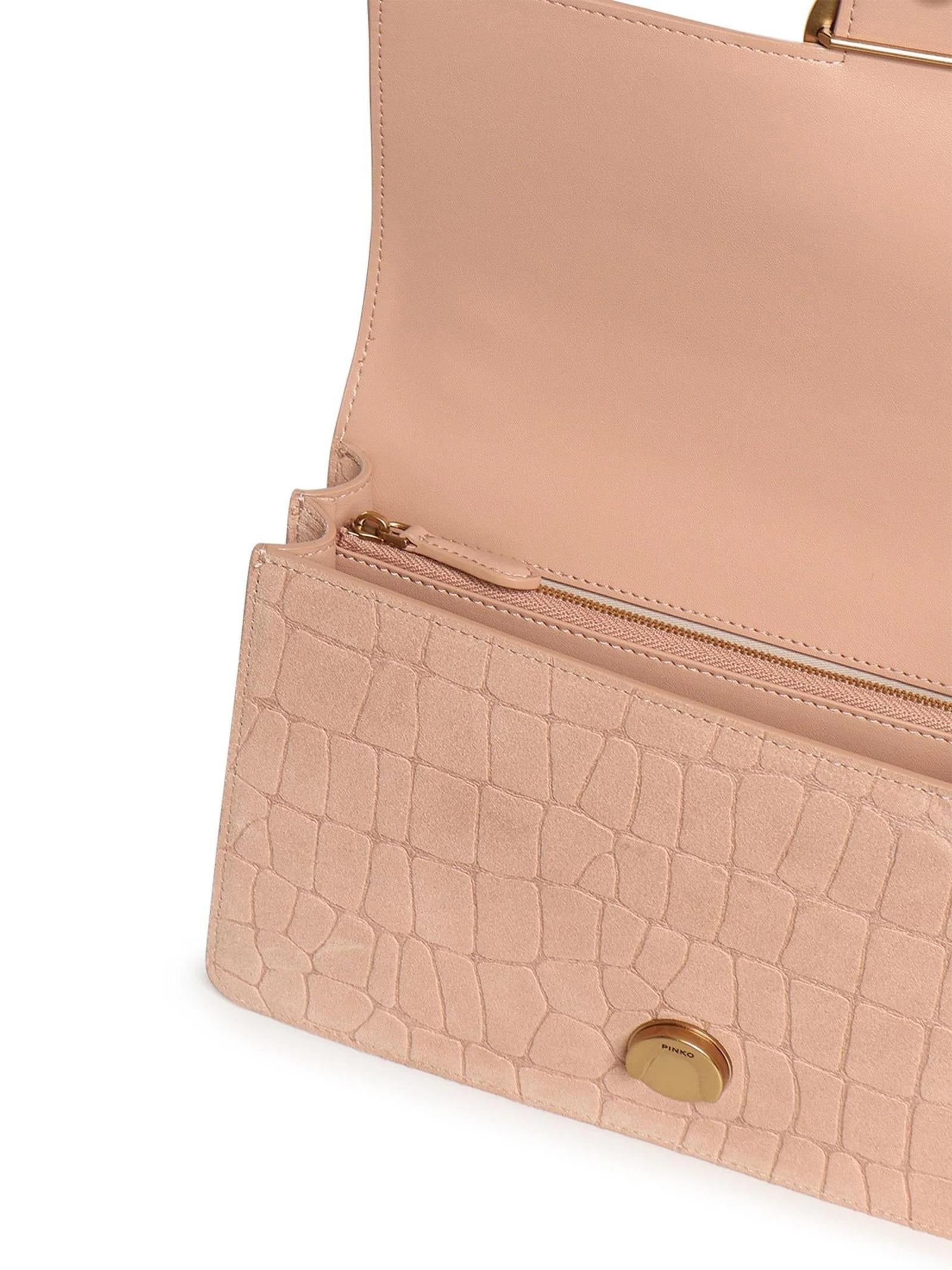 PINKO Borsa Pinko donna 100941A2YW Q36Q Love One Classic Media Coccodrillo Rosa<BR/> 100941A2YW Q36Q