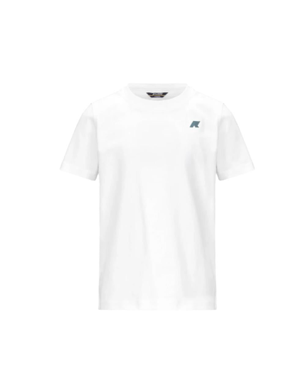 K-WAY T-shirt K-WAY bambino K21457W P. Odom Jersey Bianca jersey cotone girocollo costine logo K21457W 001