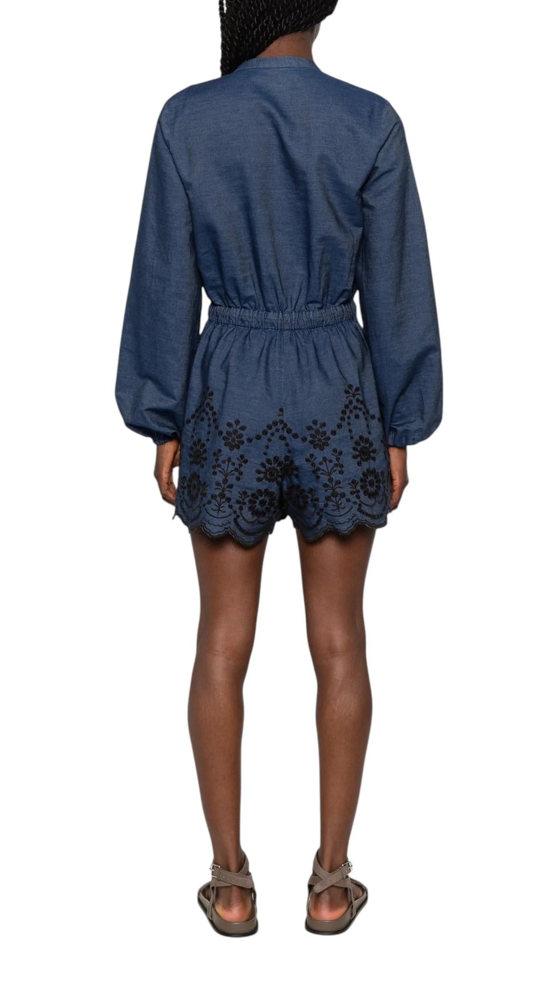 MC2 SAINT BARTH Tuta MC2 SAINT BARTH donna LNY0001 08006L 00 Lenny Morris Flower Denim<BR/> LNY000108006L 00
