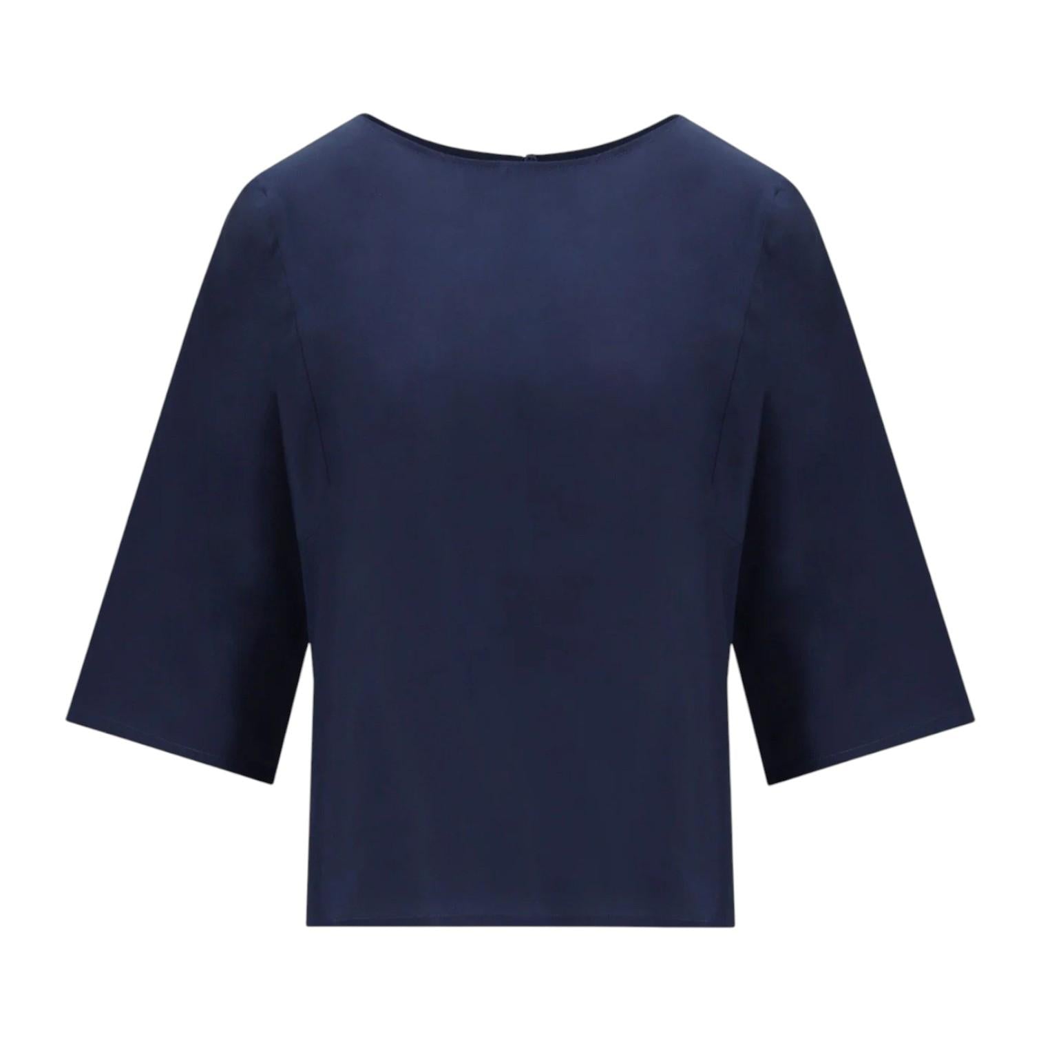 WEEKEND Blusa Weekend donna 2615941032600 005 Fastoso in habotai Blu navy 2615941032600 005