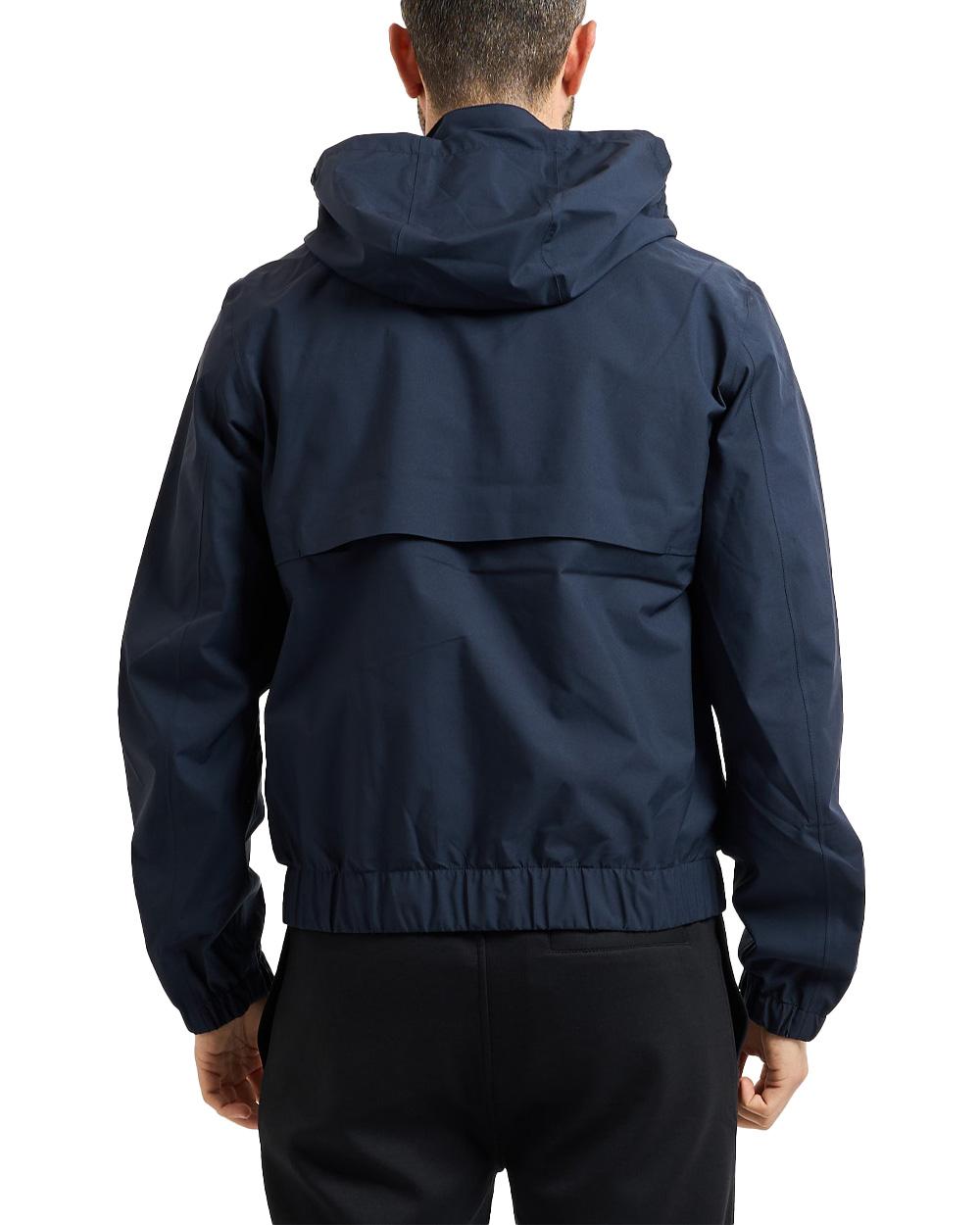 K-WAY Giubbino K-WAY uomo K71519W AURENE STRETCH 2L Blu impermeabile collo alto cappuccio due tasche K71519W K89