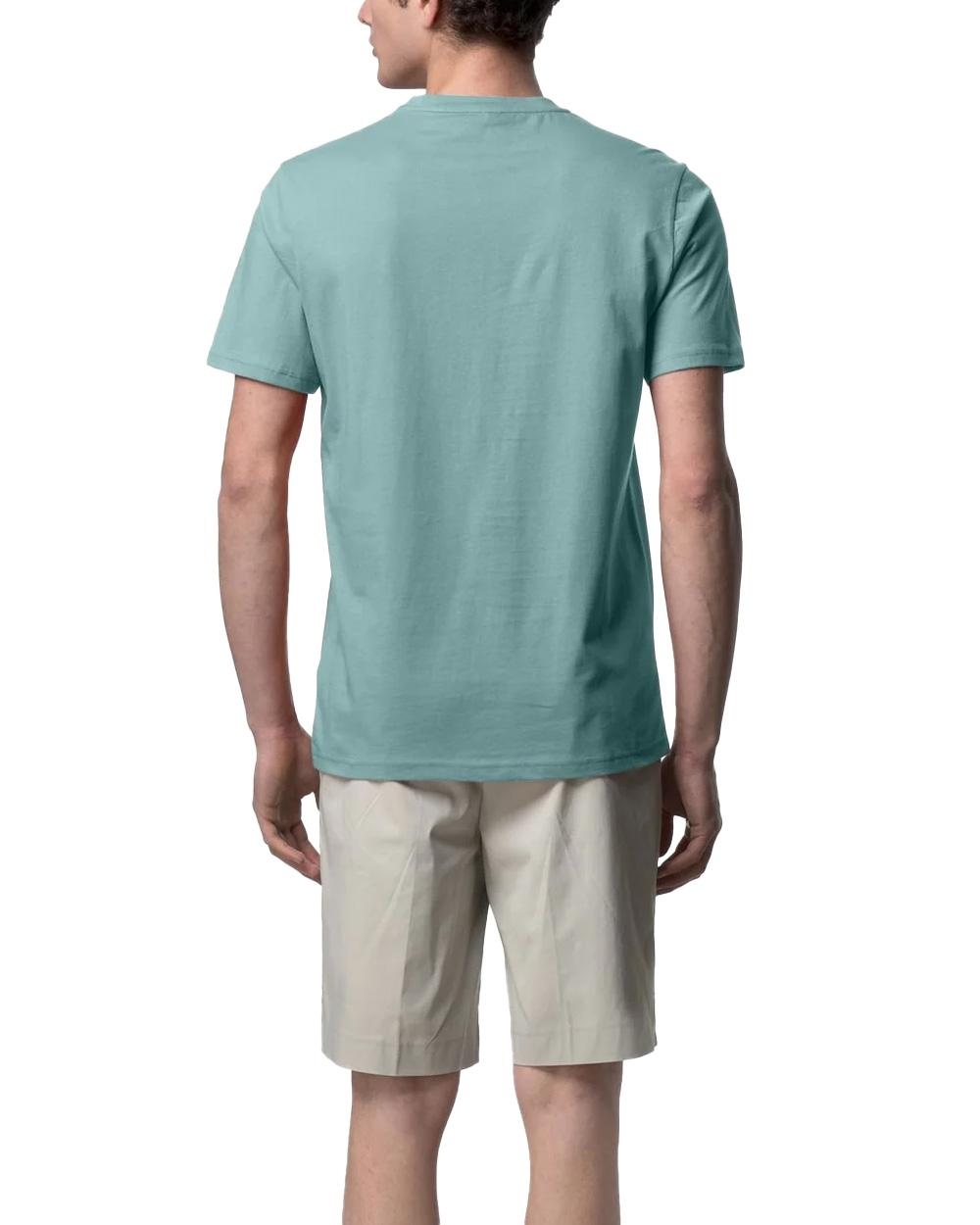 K-WAY T-shirt K-WAY uomo K7125UW ODOM JERSEY SLIM Menta logo silicone maniche corte cotone K7125UW WIC