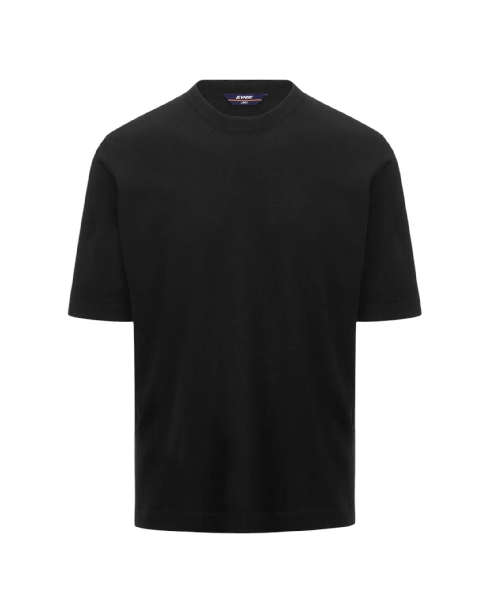 K-WAY T-shirt K-WAY uomo K4126SW USY Combe in cotone rasato anti-pilling Nero K4126SW USY