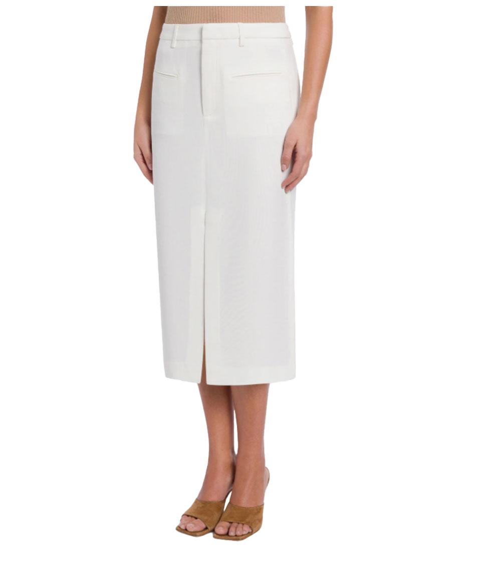 DONDUP Gonna Dondup donna G621IS0021D bianca midi crepe di viscosa<BR/> G621IS0021D 017