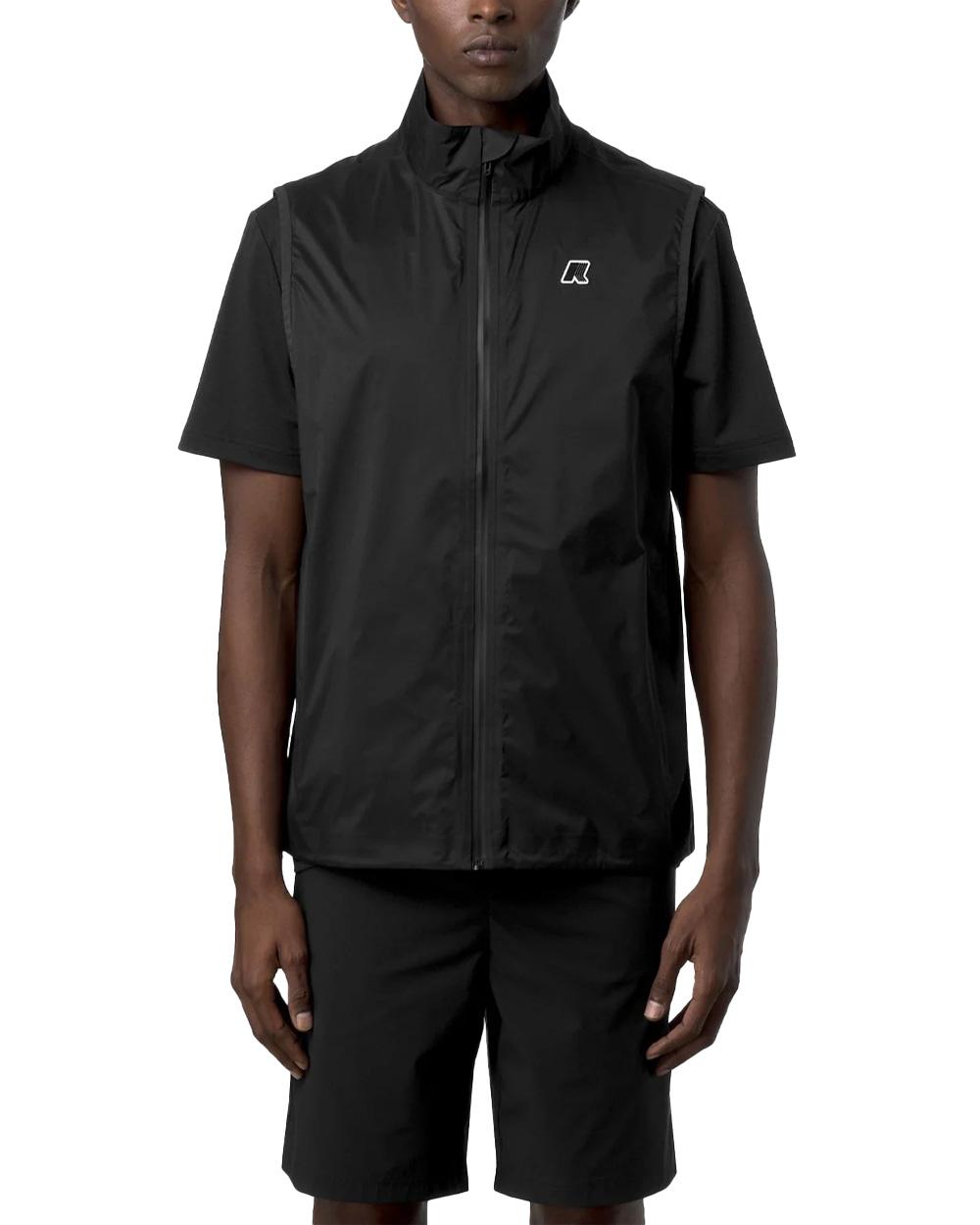 K-WAY Smanicato K-WAY uomo K6127QW CROIXER TRAVEL nero cappuccio zip tasche impermeabile K6127QW USY