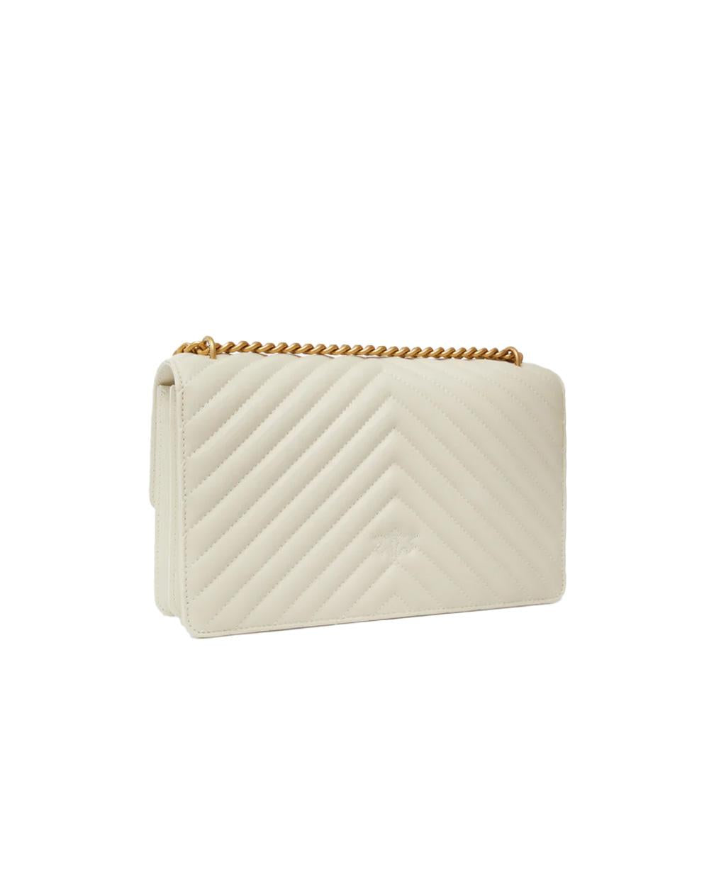 PINKO Borsa PINKO donna LOVE ONE CLASSIC DC 100941A0GK Bianca oro pelle tracolla nappa trapuntata 100941A0GK Z14Q