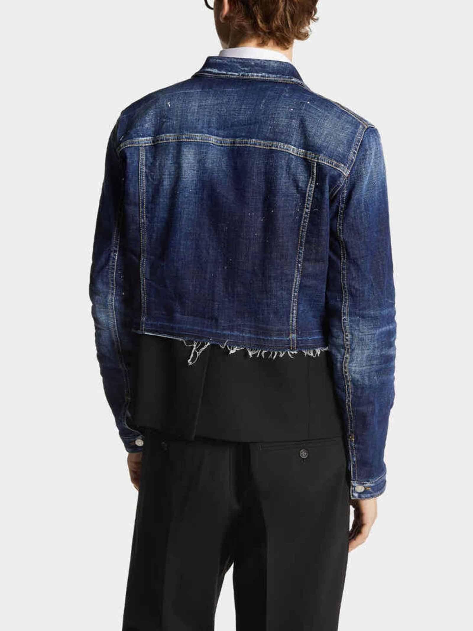 DSQUARED2 Medium White and Blue Spots Denim Jacket S74AM1513S30664 470