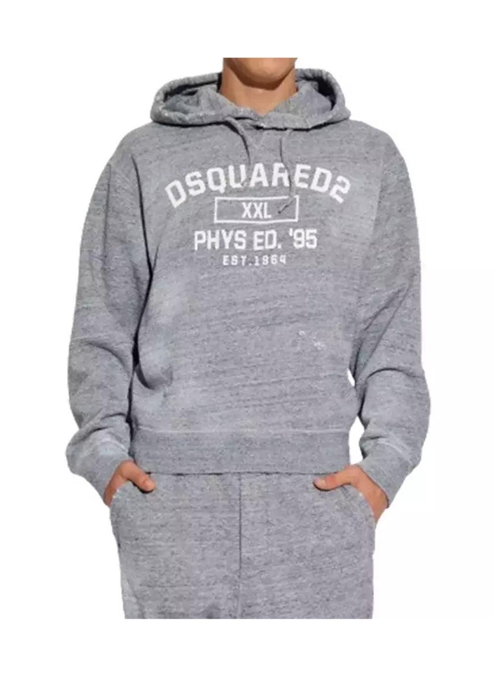 DSQUARED2 Felpa Dsquared2 uomo S74GU0894S25477860 Grigia con Cappuccio S74GU0894S25477 860