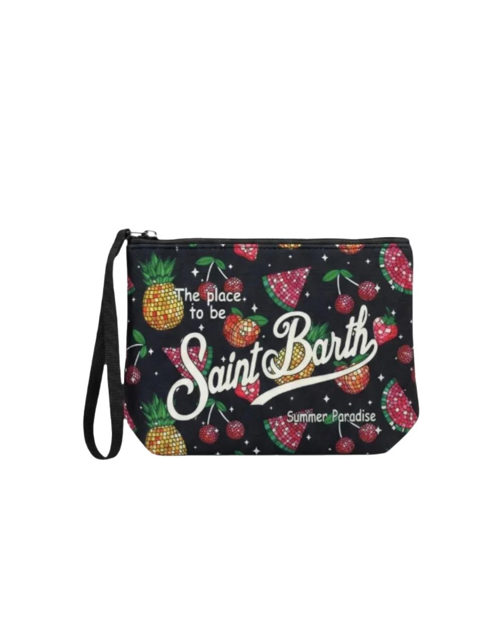 MC2 SAINT BARTH Pochette MC2 SAINT BARTH uomo ALINE ALIN00100634L Nera tessuto scuba stampa frutta tropical ALIN00100634L 00