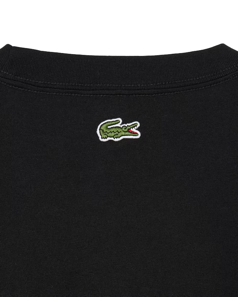 LACOSTE T-shirt LACOSTE uomo TH1446 Nera cotone taglio classico coccodrillo TH1446 031