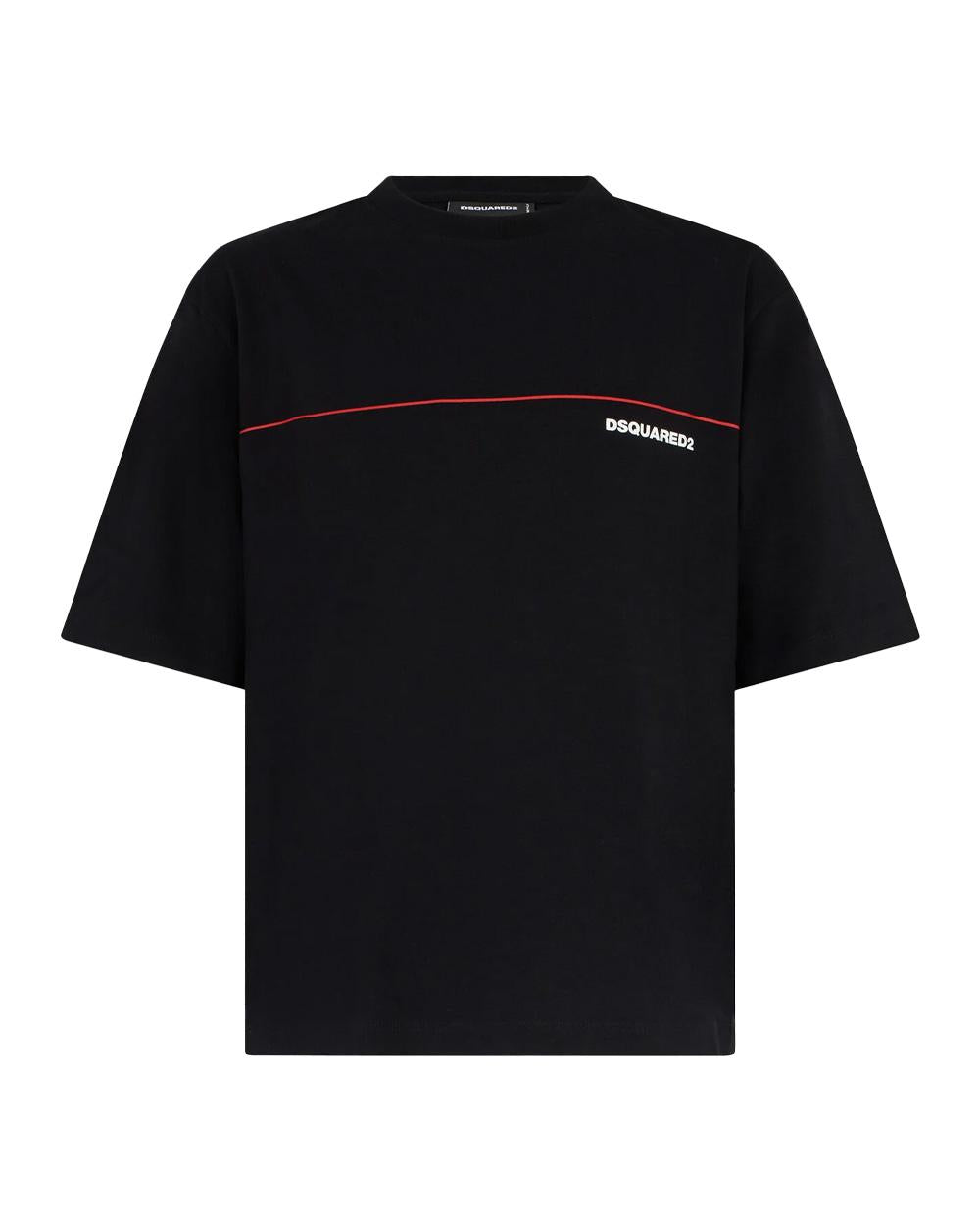 DSQUARED2 T-shirt DSQUARED2 uomo Loose Fit con logo S71GD1653D20033 Nera cotone loose girocollo logo S71GD1653D20033 900