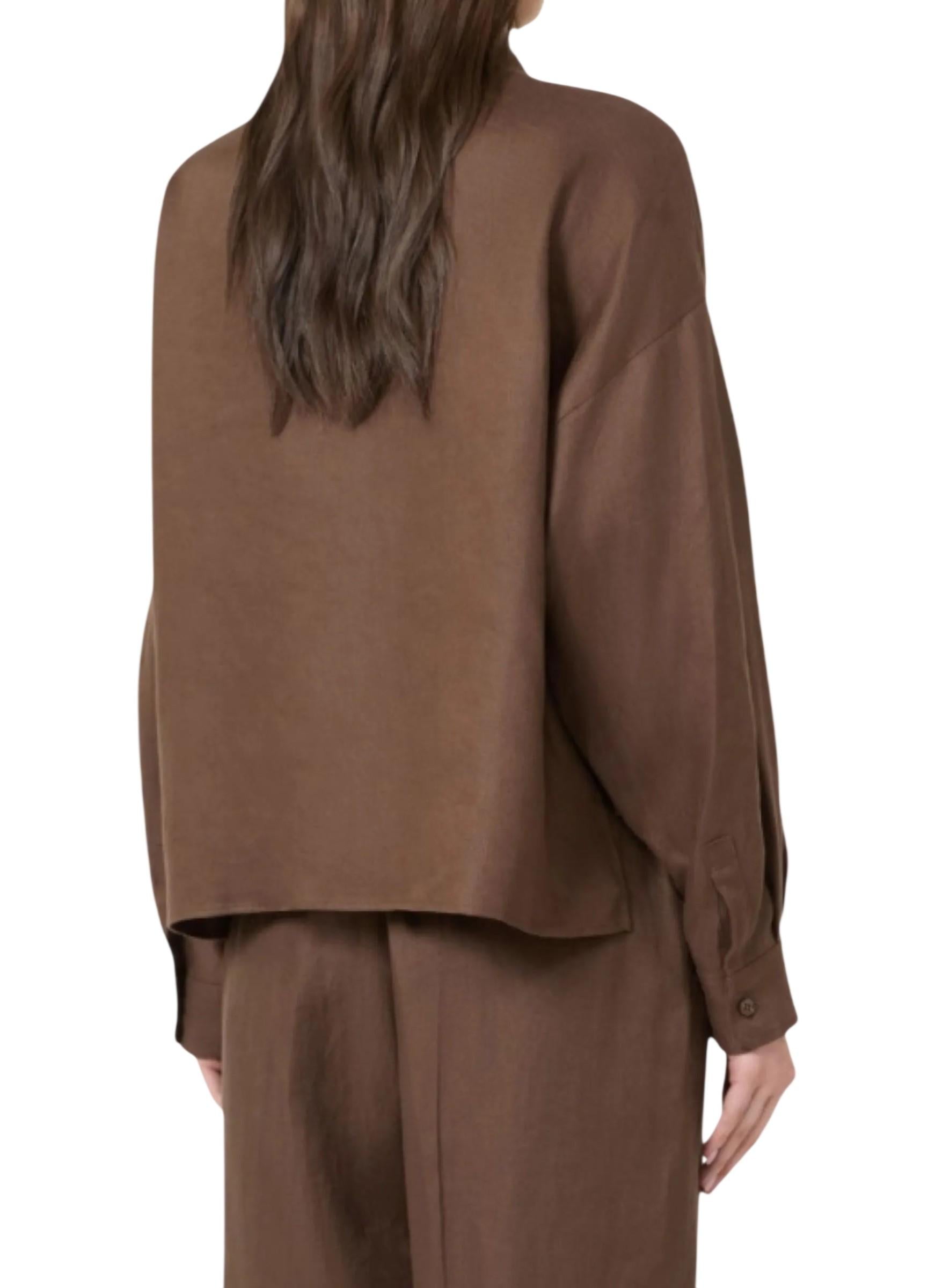 WEEKEND Camicia Weekend donna 2615041022600 037 Capo puro lino Marrone<BR/> 2615041022600 037
