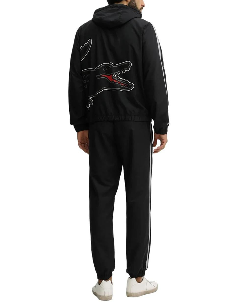 LACOSTE Tuta LACOSTE uomo WH7402031 Nera regular fit cotone polsini elastici WH7402 031