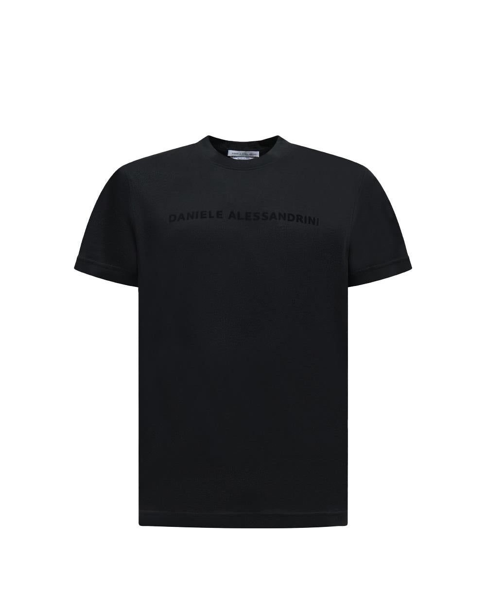 DANIELE ALESSANDRINI T-shirt Daniele Alessandrini uomo T013 Nera cotone manica corta vestibilità regular T013 101