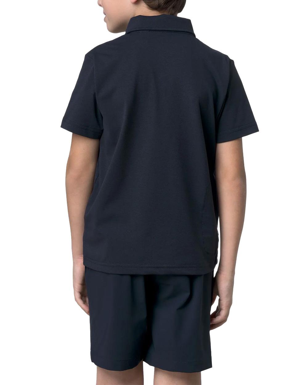 K-WAY T-shirt K-WAY bambino K7134LW P. DECOUVRIR TRAVEL Blu cotone antipiega due bottoni logo K7134LW K89