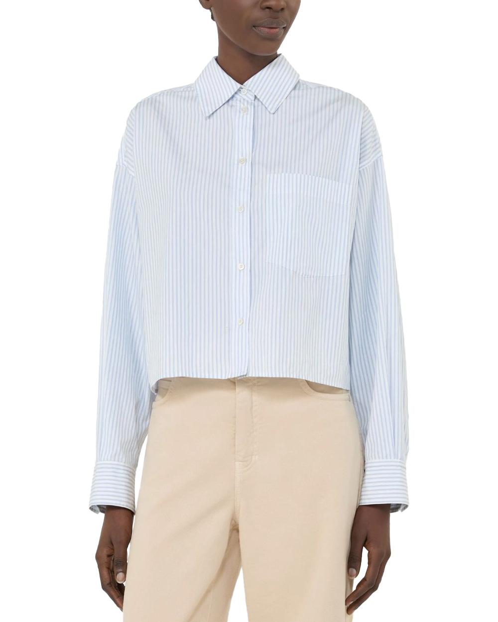 WEEKEND Camicia WEEKEND donna EDEN 2615111091600 Azzurra popeline cotone spacchi laterali colletto fondo squadrato<BR/> 2615111091600 034