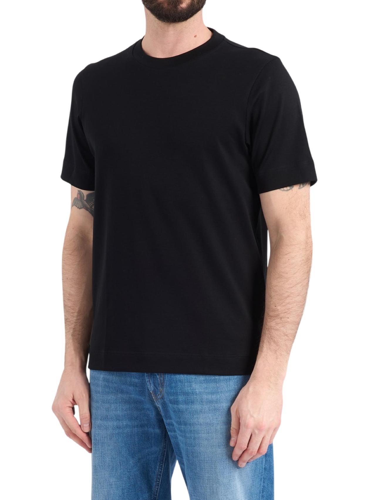 GRAN SASSO T-shirt Gran Sasso uomo 6013981001 099 Interlock cotone pima Nero<BR/> 6013981001 099