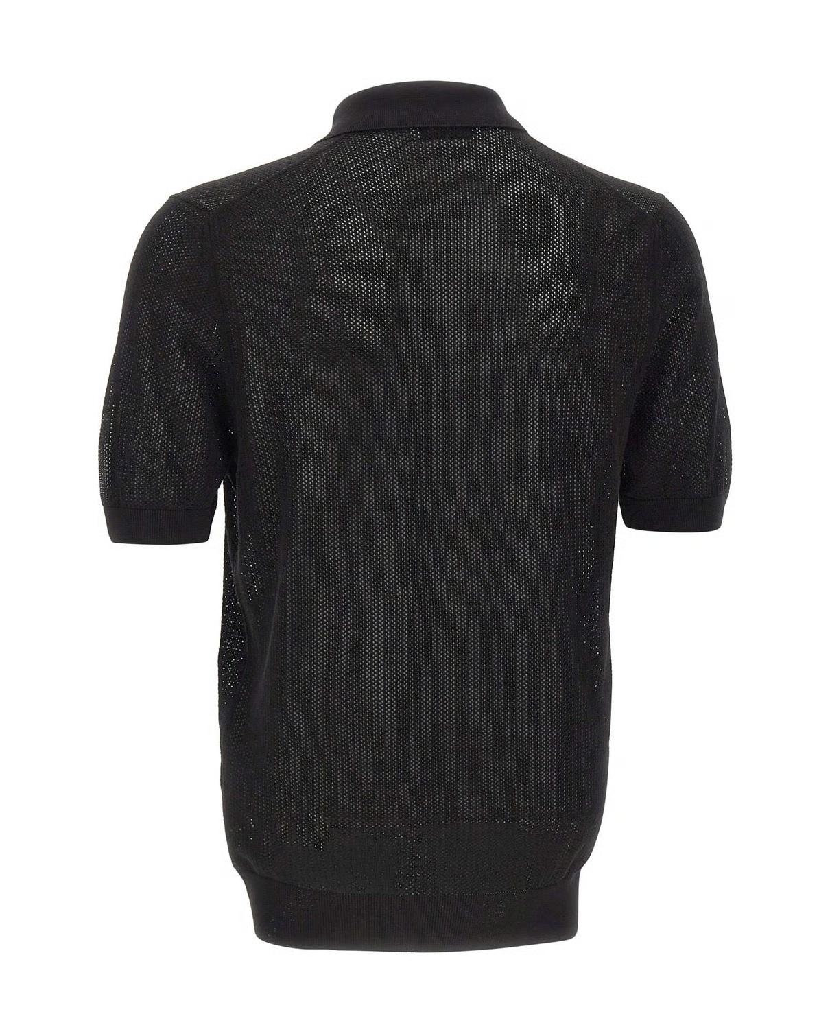 GRAN SASSO Camicia Gran Sasso uomo 5718020611 099 Fresh Cotton in maglia traforata Nero<BR/> 5718020611 099