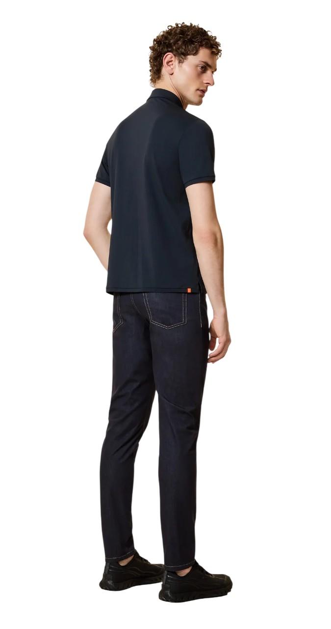 RRD Polo RRD uomo 26450 85 Dyn in tessuto tecnico stretch Blu Nero<BR/> 26227 60