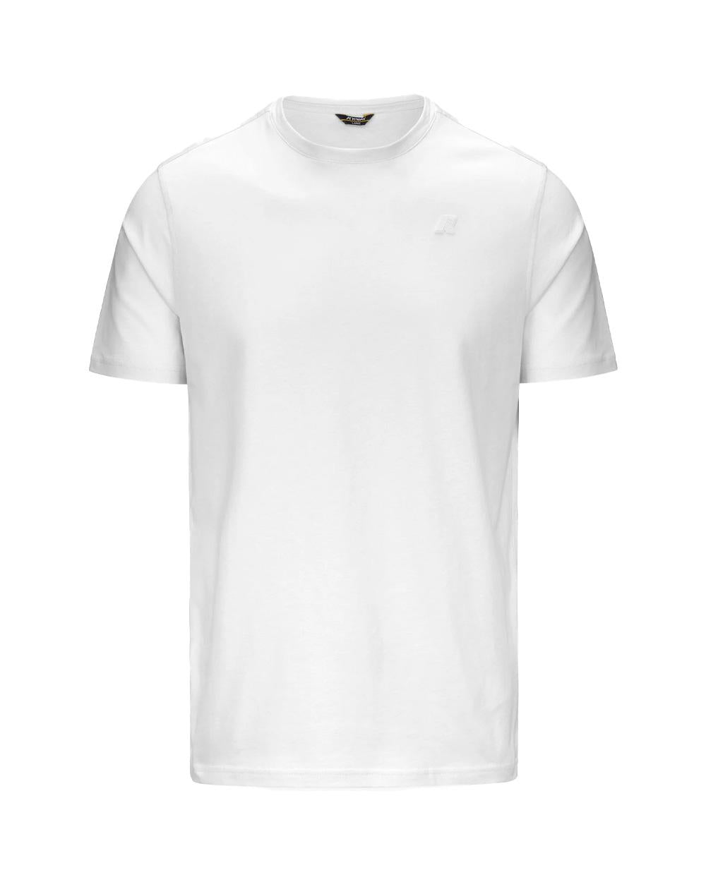 K-WAY T-shirt K-WAY uomo K7125UW ODOM JERSEY SLIM Bianco logo silicone maniche corte cotone K7125UW 001