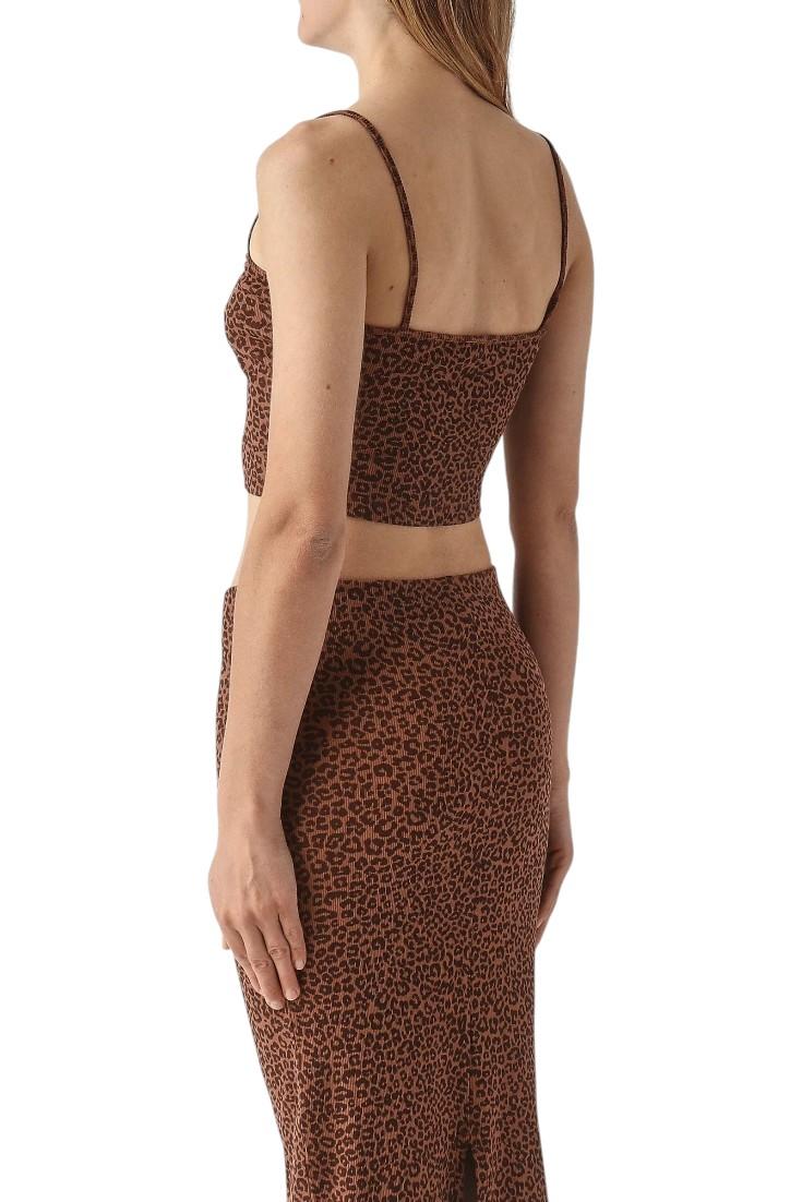 MC2 SAINT BARTH Top MC2 SAINT BARTH donna DEBO001 08698L 18 Deborah Rib Pastel in cotone stretch animalier Marrone<BR/> DEBO00108698L 18