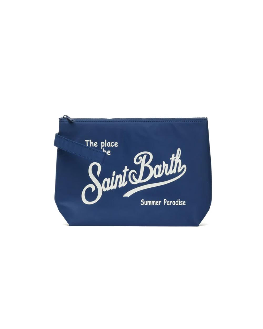 MC2 SAINT BARTH Pochette MC2 SAINT BARTH unisex Aline ALI005400097L Blu nylon logo lettering zip laccetto ALI005400097L 61