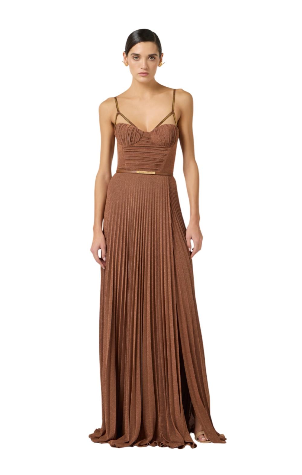ELISABETTA FRANCHI Abito Elisabetta Franchi donna ABR1661E2600 Red Carpet Cuoio<BR/> ABR1661E2 600