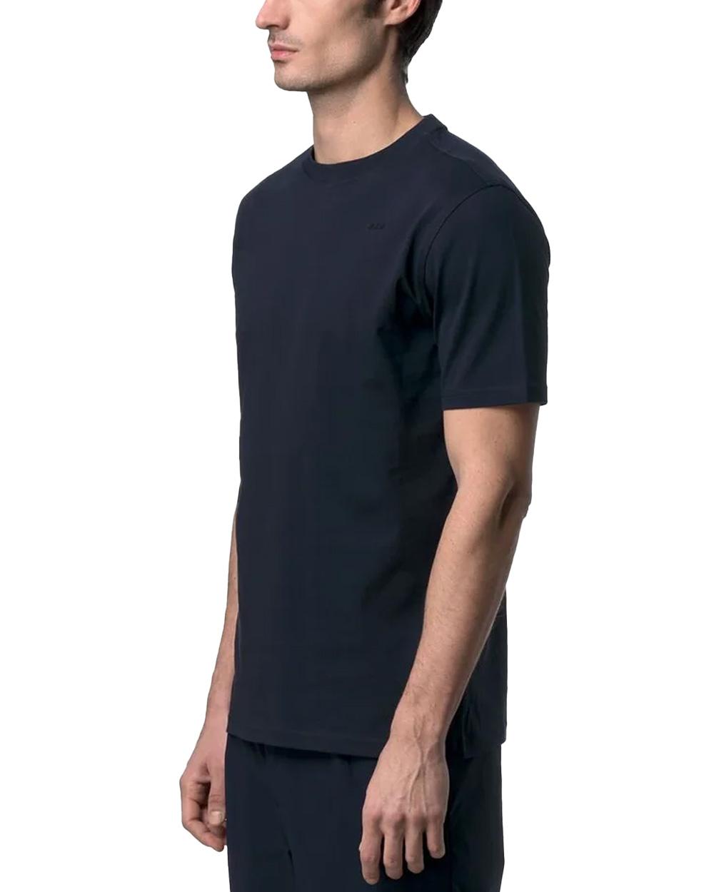 K-WAY T-shirt K-WAY uomo K81489W ODOM JERSEY MICRO LETTERING SLIM Blu jersey otone girocollo costine K81489W K89