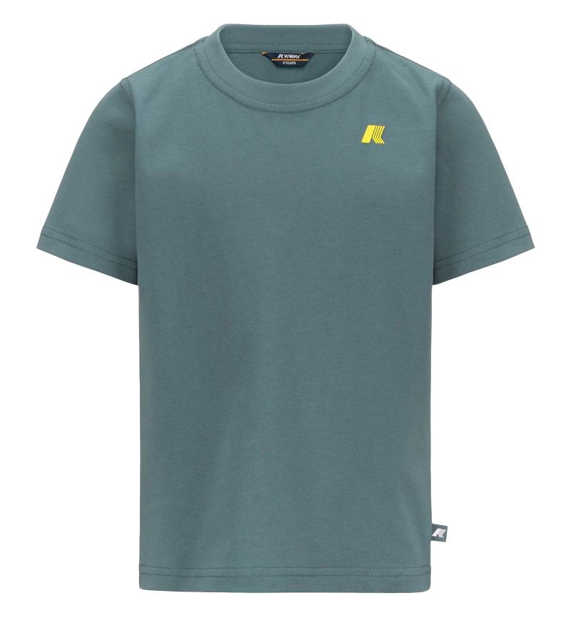 K-WAY T-shirt K-way bambina K5136ZW H04 verde ferro odom vertical isobar K5136ZWR H04