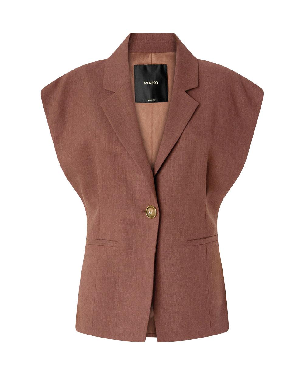 PINKO Giacca donna Pinko 106509A2W6 Floella marrone smanicato rustico<BR/> 106509A2W6 L78