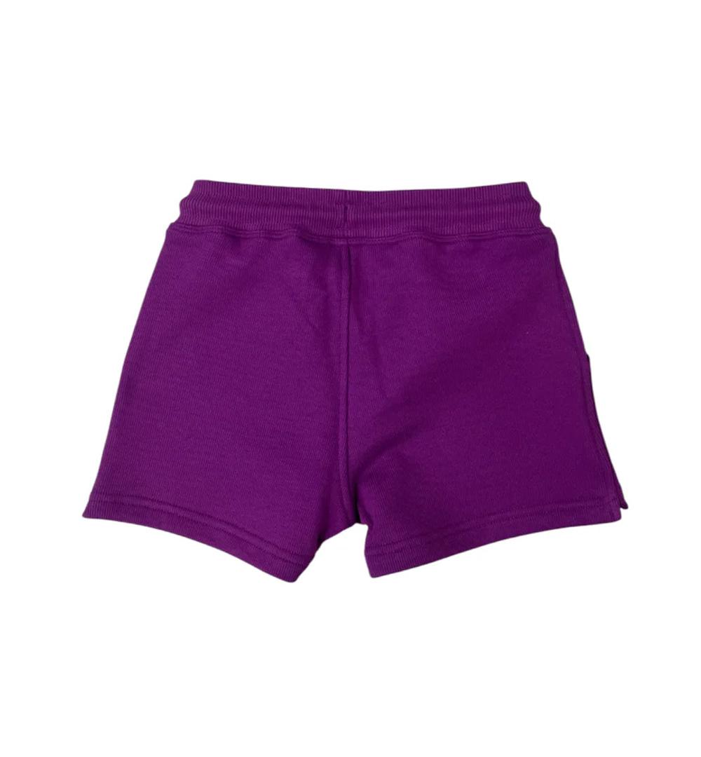 K-WAY Short K-Way bambina K8136QW Viola tinta unita coulisse due tasche logo K8136QW 521