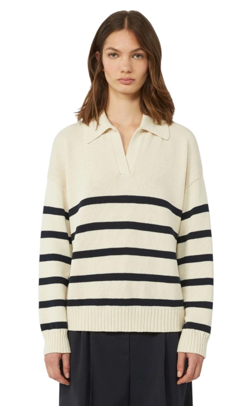 WEEKEND Maglia Weekend 2615361141600 011 Panfilo in filato di cotone a righe Blu<BR/> 2615361141600 011