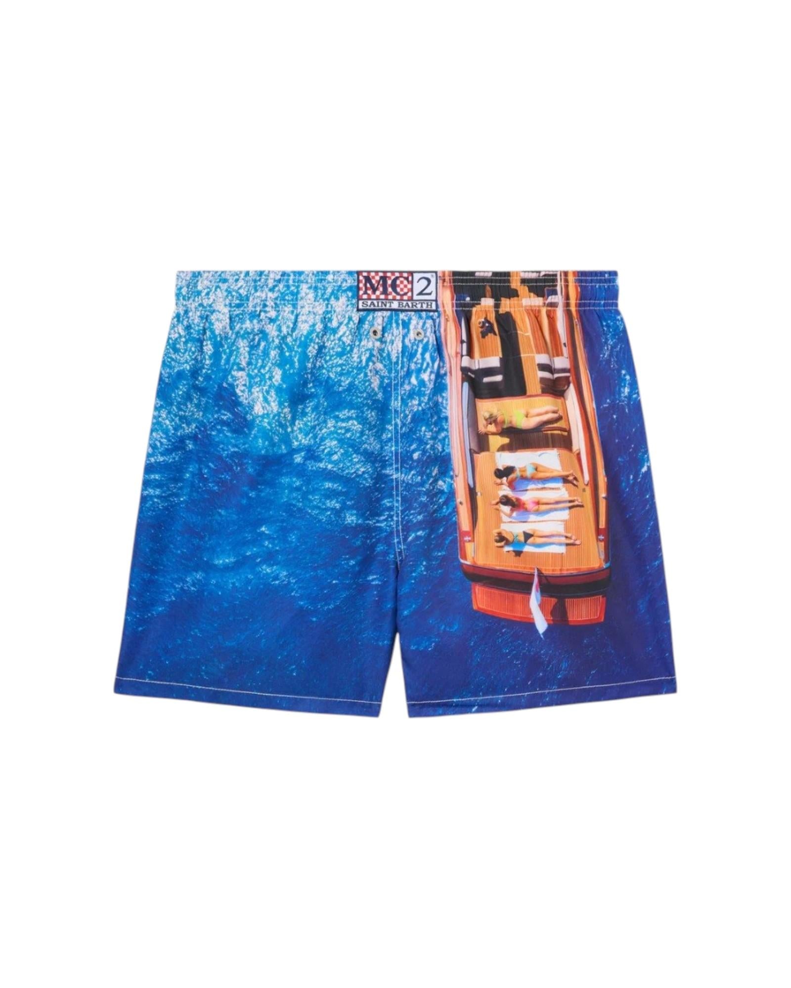 MC2 SAINT BARTH Costume MC2 SAINT BARTH uomo GUS0009 08217L 61 Gustavia Italian Summer Print Boat vintage life Blu Azzurro GUS000908217L 61