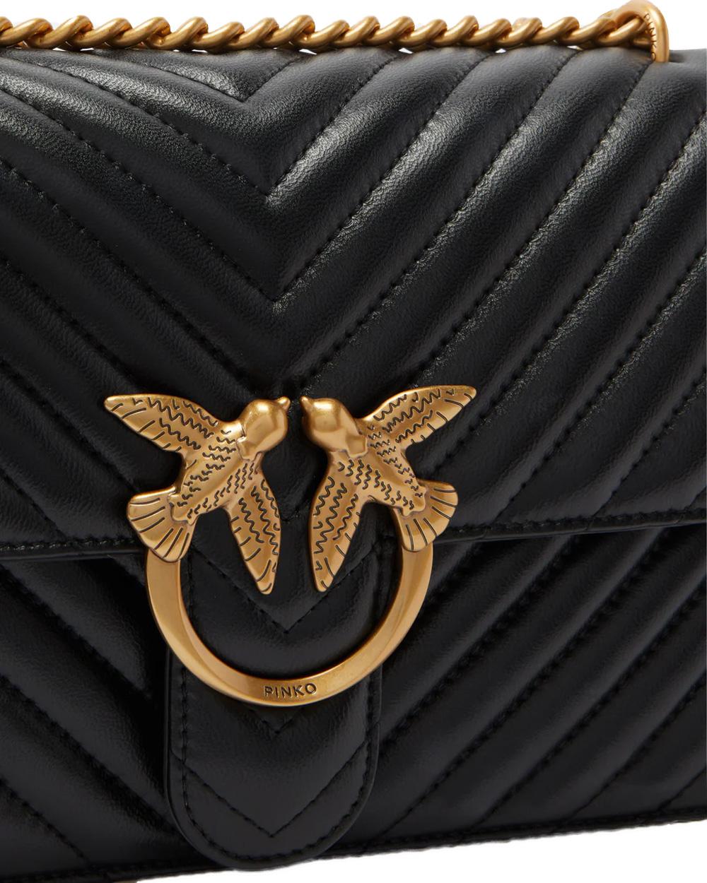 PINKO Borsa PINKO donna LOVE ONE CLASSIC DC 100941A0GK Nera oro pelle tracolla nappa trapuntata 100941A0GK Z99Q