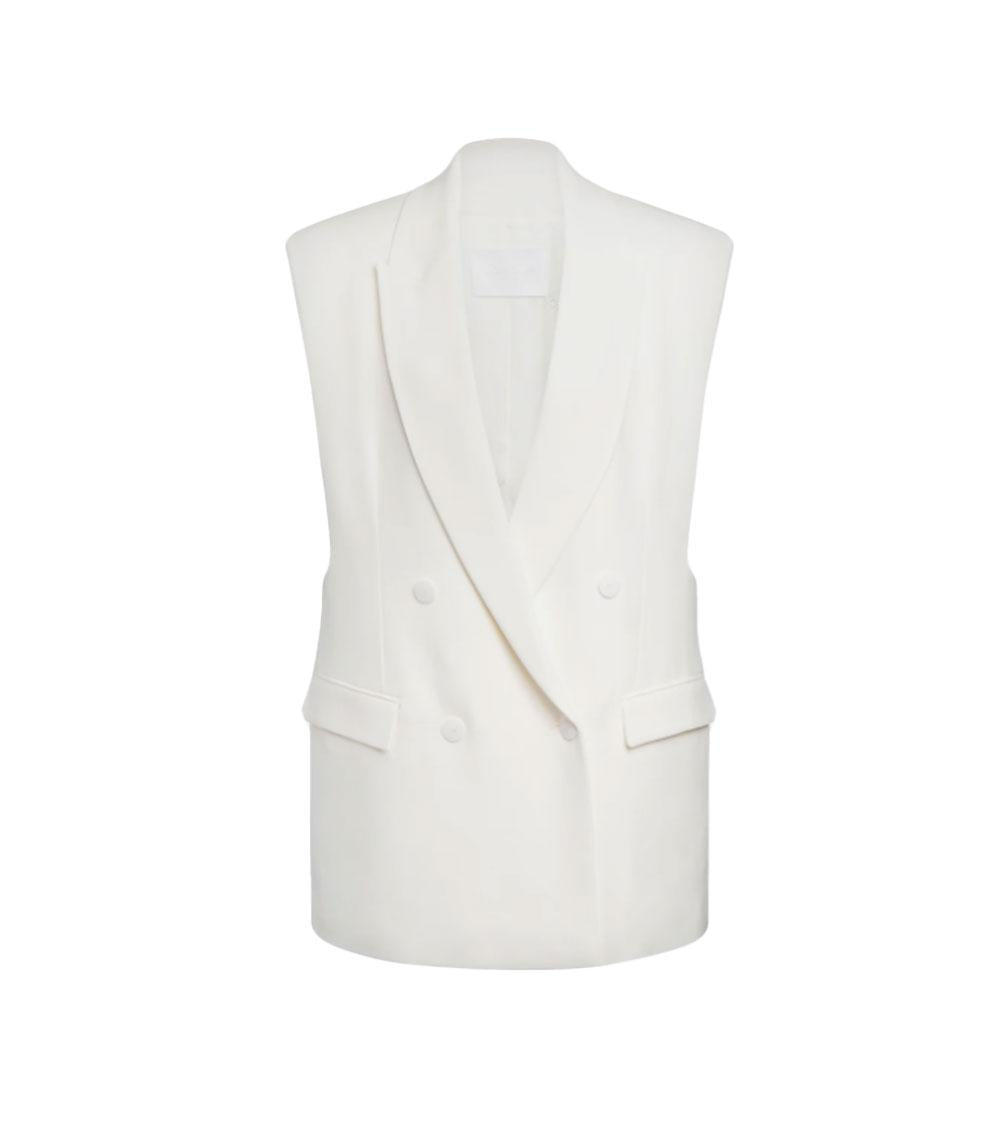 DONDUP Gilet Dondup donna DJ768IS002ID bianco doppiopetto over in crepe di viscosa DJ768IS002ID 017