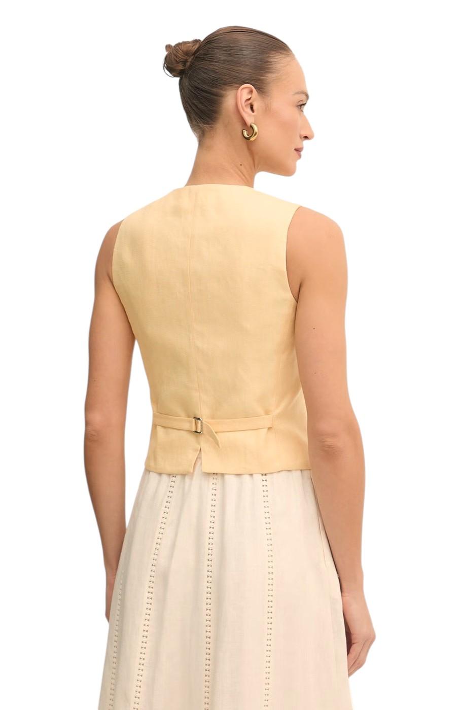 WEEKEND Gilet Weekend donna 2615151012600 027 Pace in canvas di puro lino Giallo <BR/> 2615151012600 027