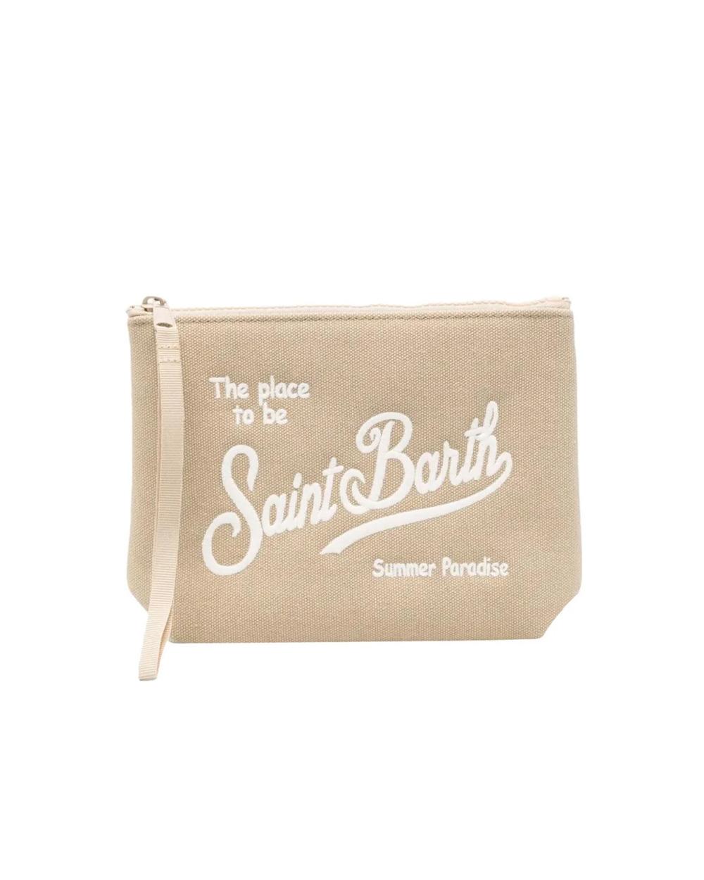 MC2 SAINT BARTH Pochette MC2 SAINT BARTH donna ALI004701336L Beige logo cotone laccetto zip ALI004701336L 12