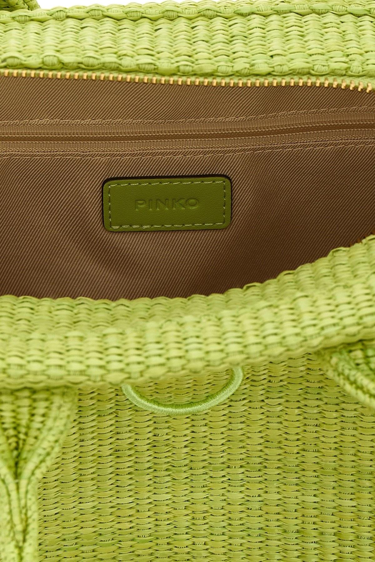 PINKO Borsa Pinko donna 106832A369Y VV0 Beach Shopper Mini Rafia Verde mela<BR/> 106832A369Y VV0