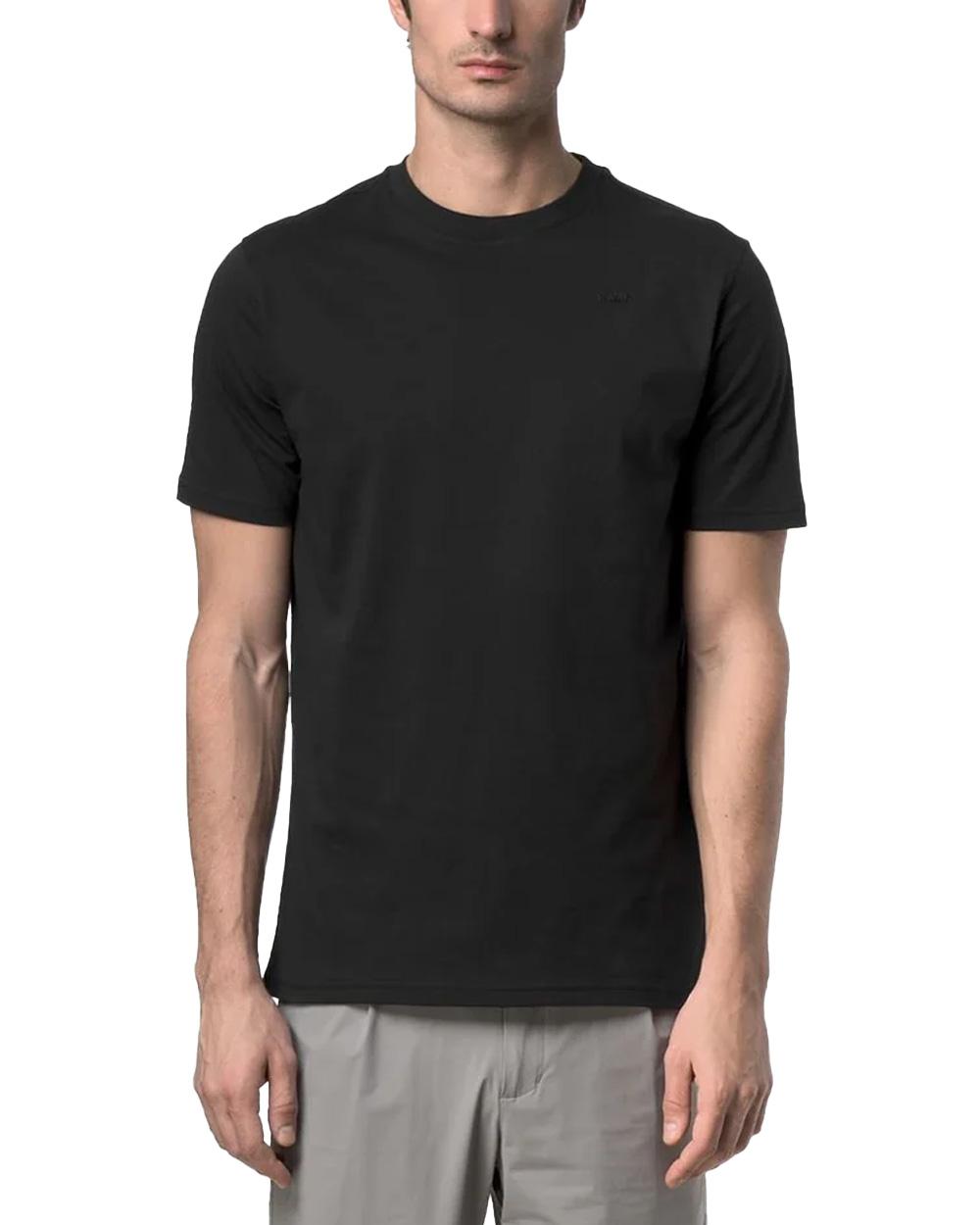 K-WAY T-shirt K-WAY uomo K81489W ODOM JERSEY MICRO LETTERING SLIM Nero jersey otone girocollo costine K81489W USY